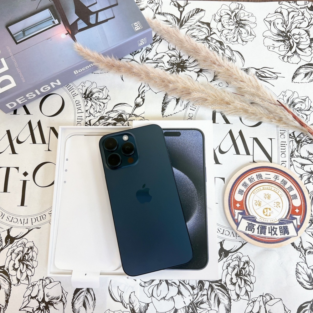 「365天原廠保固」（鹽行）二手 iPhone 15 promax 256G 藍 (已過保) #83198