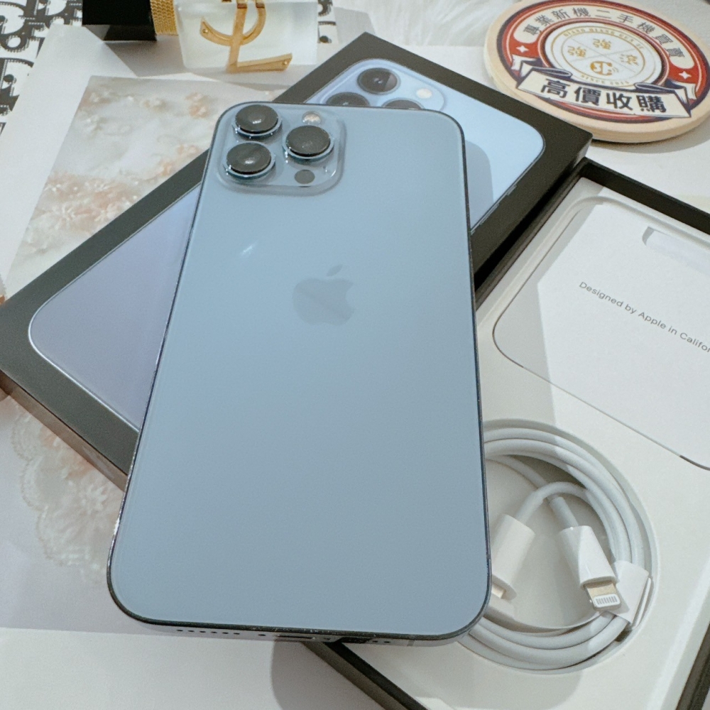 「365天原廠保固」(善化) 二手iPhone 13 Pro Max 256G 藍色 (已過保) #90418