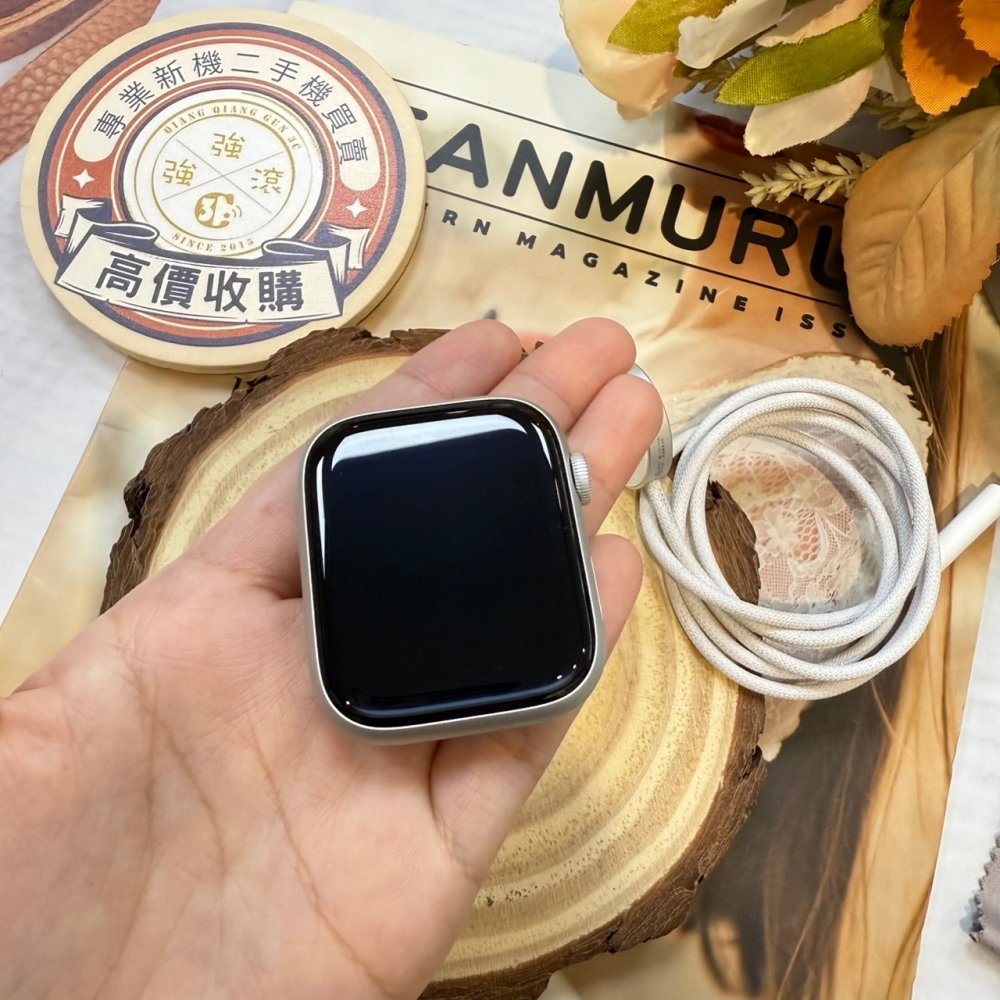 「店保30天」 二手Apple Watch 9 - 45mm 64G  銀色 (已過保) #DLQ17