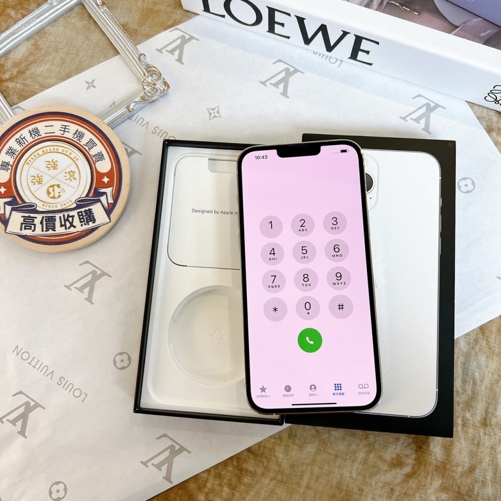 「店保90天」（鹽行）二手 iPhone 13promax 128G 銀 (已過保) #49437